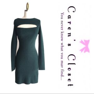 Ronny Kobo Collection Teal Cutout Dress sweater dress